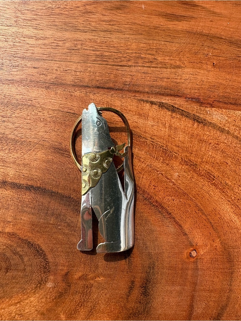 Vintage Sterling Silver Wolf with Bandana Howling Pin